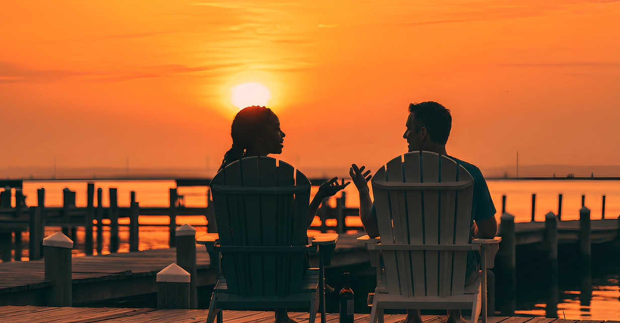 Sunset across the channel